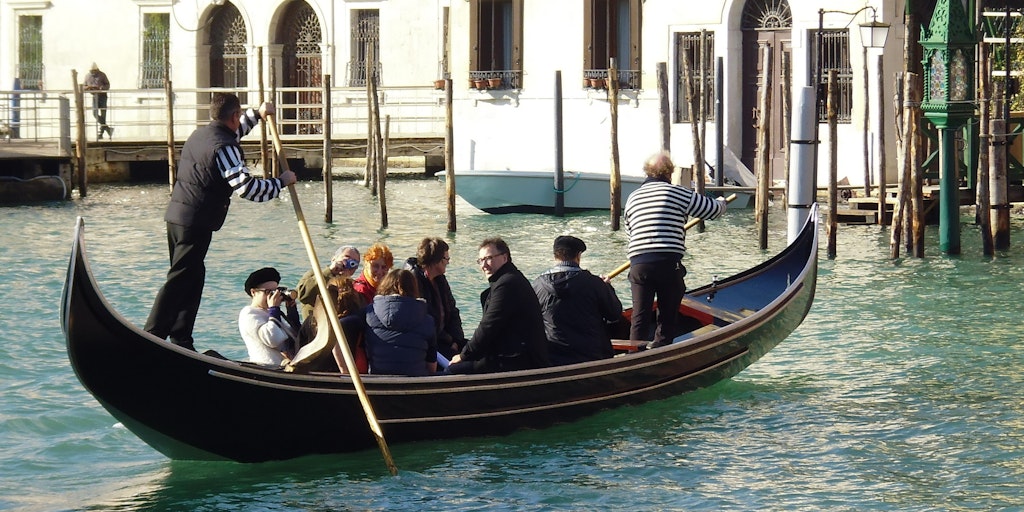 Crossing the Grand Canal in a Gondola