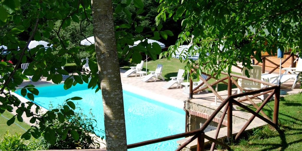 Enjoy the shade and the sun by the pool, which is 800 meters away from the center