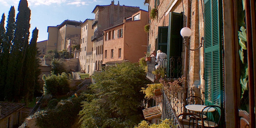 There are great views from the balconies of the beautiful Caffè Poliziano
