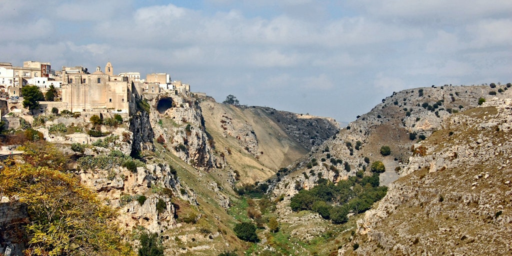 Gravina ravine with it's cave churches