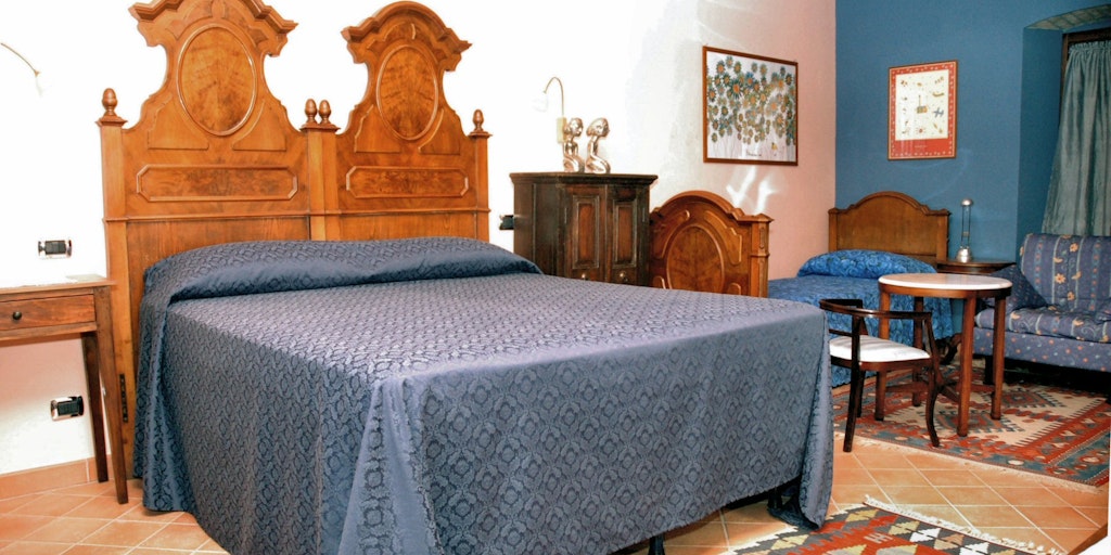 La chambre Blu, avec un lit supplémentaire