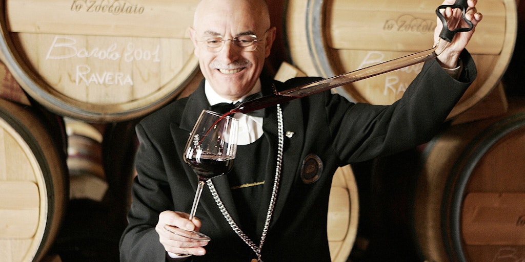 The famous Barolo wine is aerated