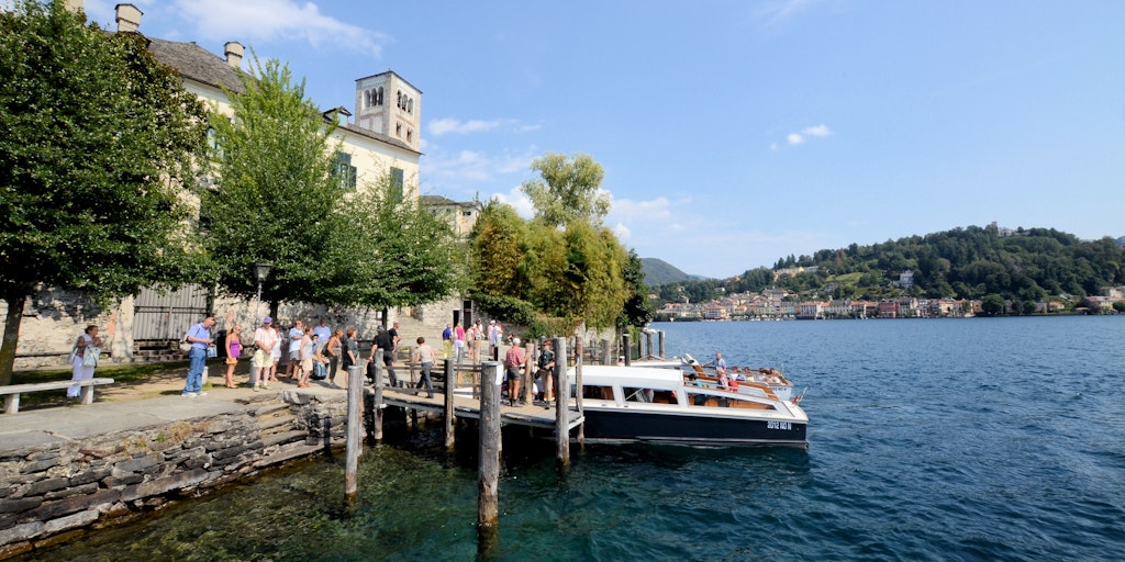 Boat tour offers opportunities to visit both Isola San Giulio and towns along the lakeshore