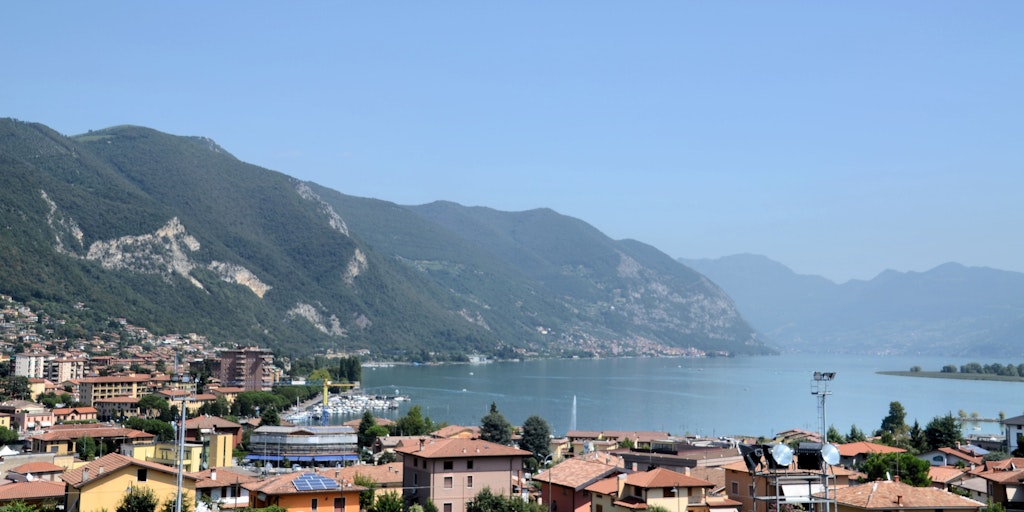 View over Lake Iseo from above Paratico's Upper Town