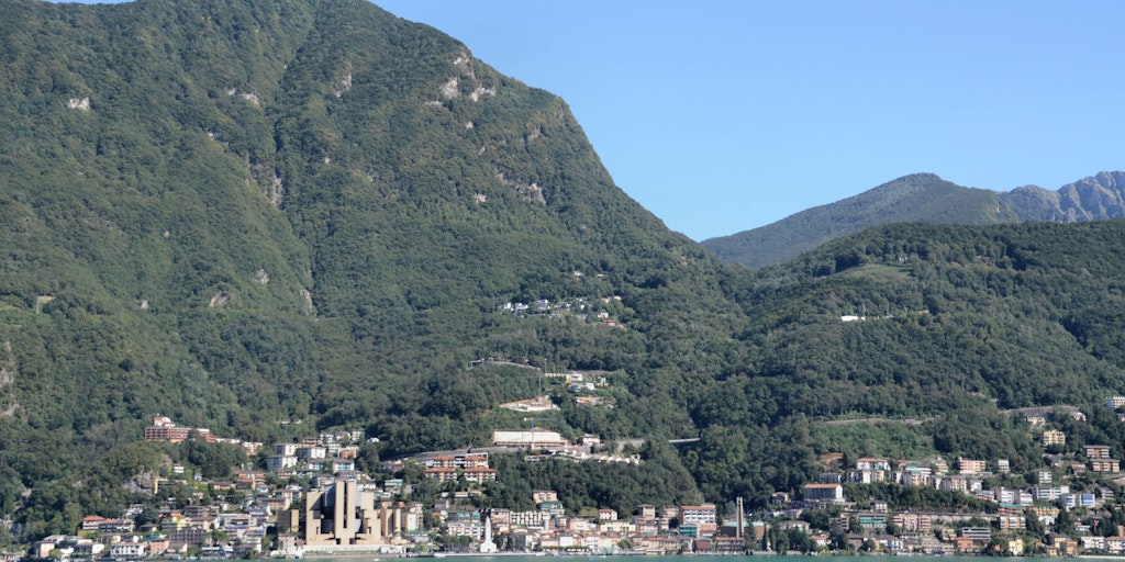 Campione d'Italia is beautifully situated between the lake and a mountain ridge