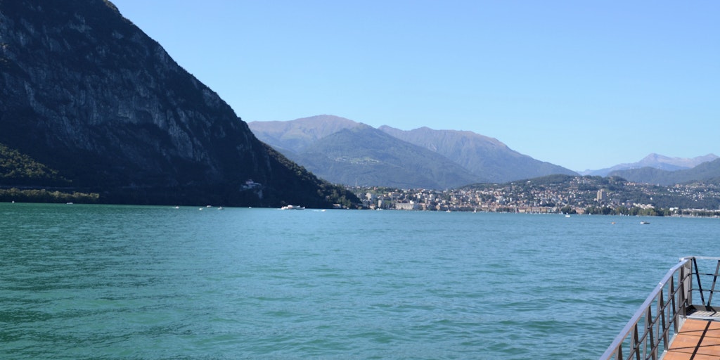 On the other side of the lake is Lugano city (Switzerland)