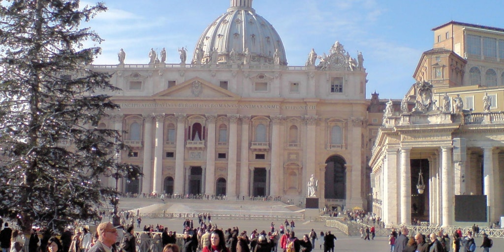 The Christmas tree in front of St. Peter's Basilica